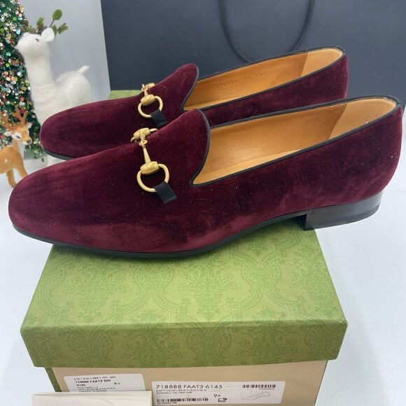 Men’s Gucci velvet horse bit dress loafers size 9.5 fits 10.5 US made Italy - Picture 3 of 8